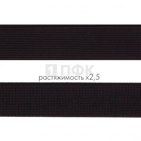 Резинка тканая 25мм 16 гр/м цв черный (уп 40м/480м)