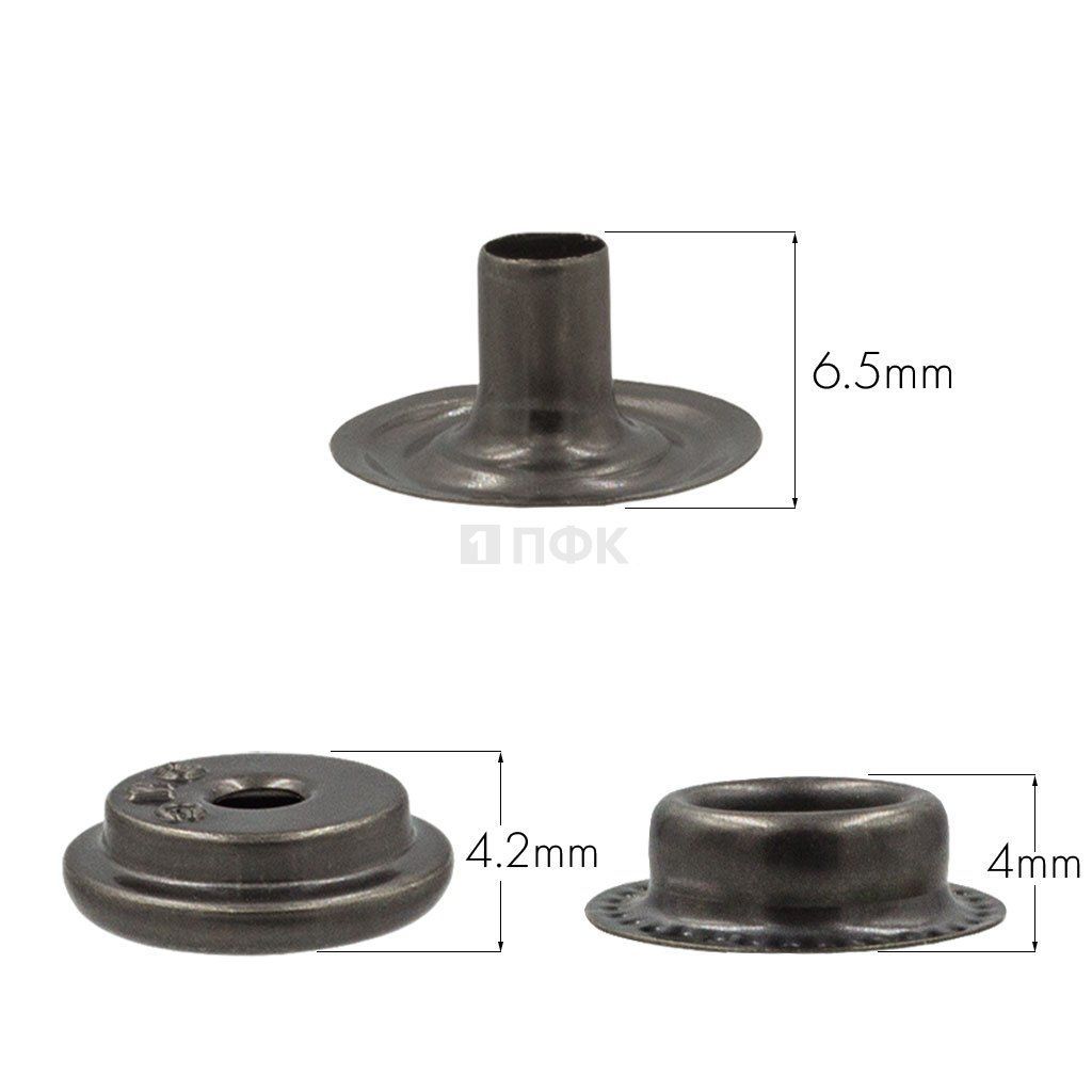 3 Части кнопки для одежды 15мм №61 нерж цв никель тем (уп 720шт) DNG