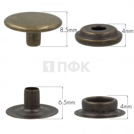 Кнопка для одежды 15мм №61 латунь цв антик (уп 720шт) STRONG