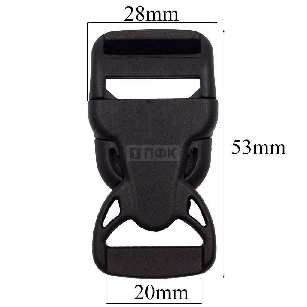 Фастекс (защелка-трезубец) ПП 20мм цв черный арт 1001 (уп 500шт) ПФК — ПФКР Фастекс (защелка-трезубец) ПП 20мм цв черный арт 1001 (уп 500шт) ПФК