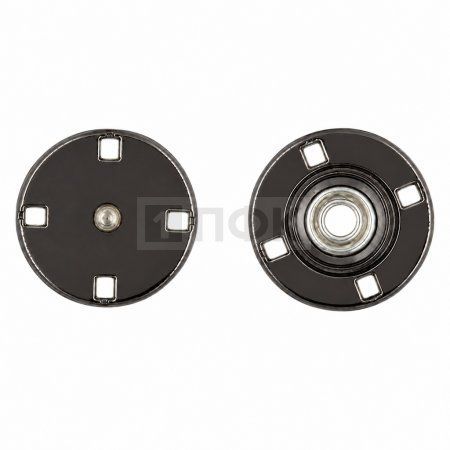 Кнопка пришивная декоративная YM-0215 15мм цв никель тем (уп 100шт/кор 1000шт)