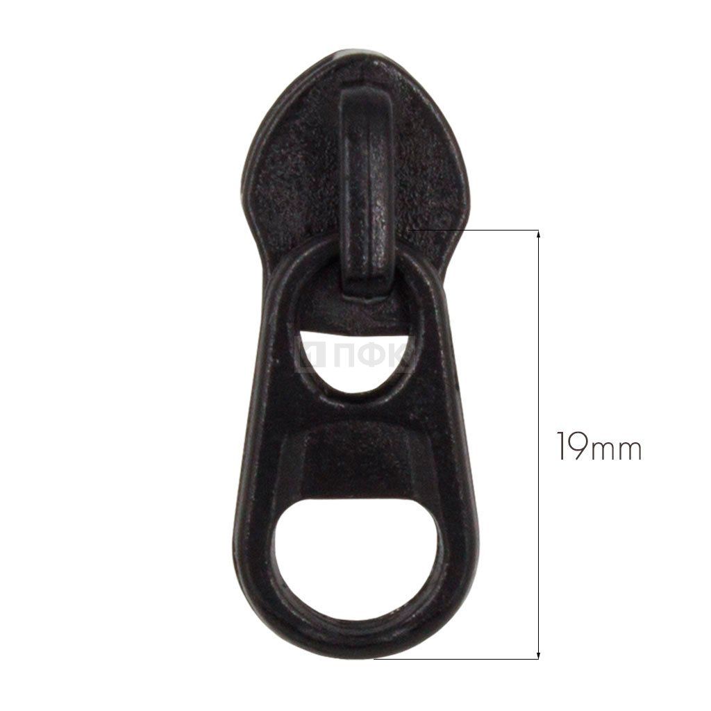 Бегунок для спиральной (витой) молнии тип 7 галант цв 322 черный (уп 1000шт/10000шт) арт.NR KKY