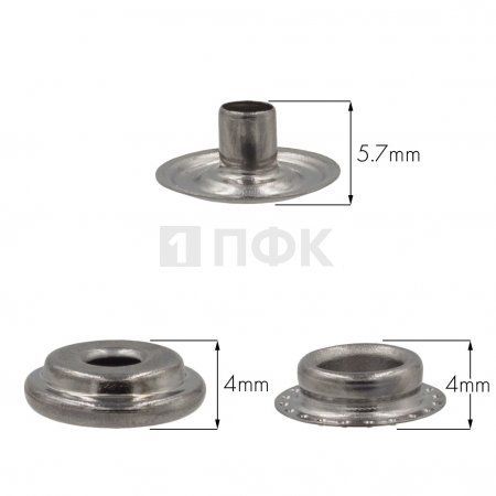 3 Части кнопки для одежды 15мм №61 латунь цв никель тем (уп 720шт) NEW STAR