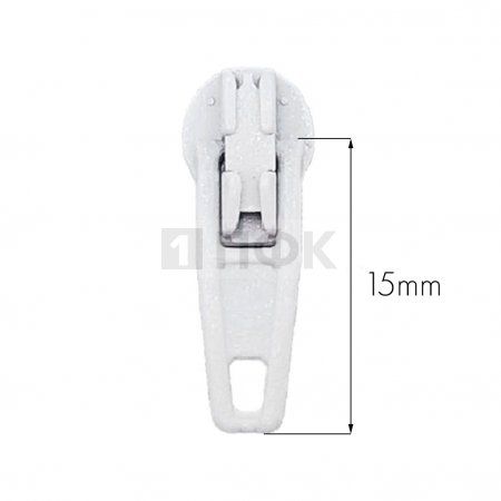 Бегунок для спиральной (витой) молнии тип 3 автомат цв 101 белый (уп 2500шт/25000шт) 1.5гр Бегунок для спиральной (витой) молнии тип 3 автомат цв 101 белый (уп 2500шт/25000шт) 1.5гр