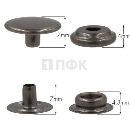 Кнопка для одежды 15мм №61 сталь цв никель тем (уп 720шт) ПФК