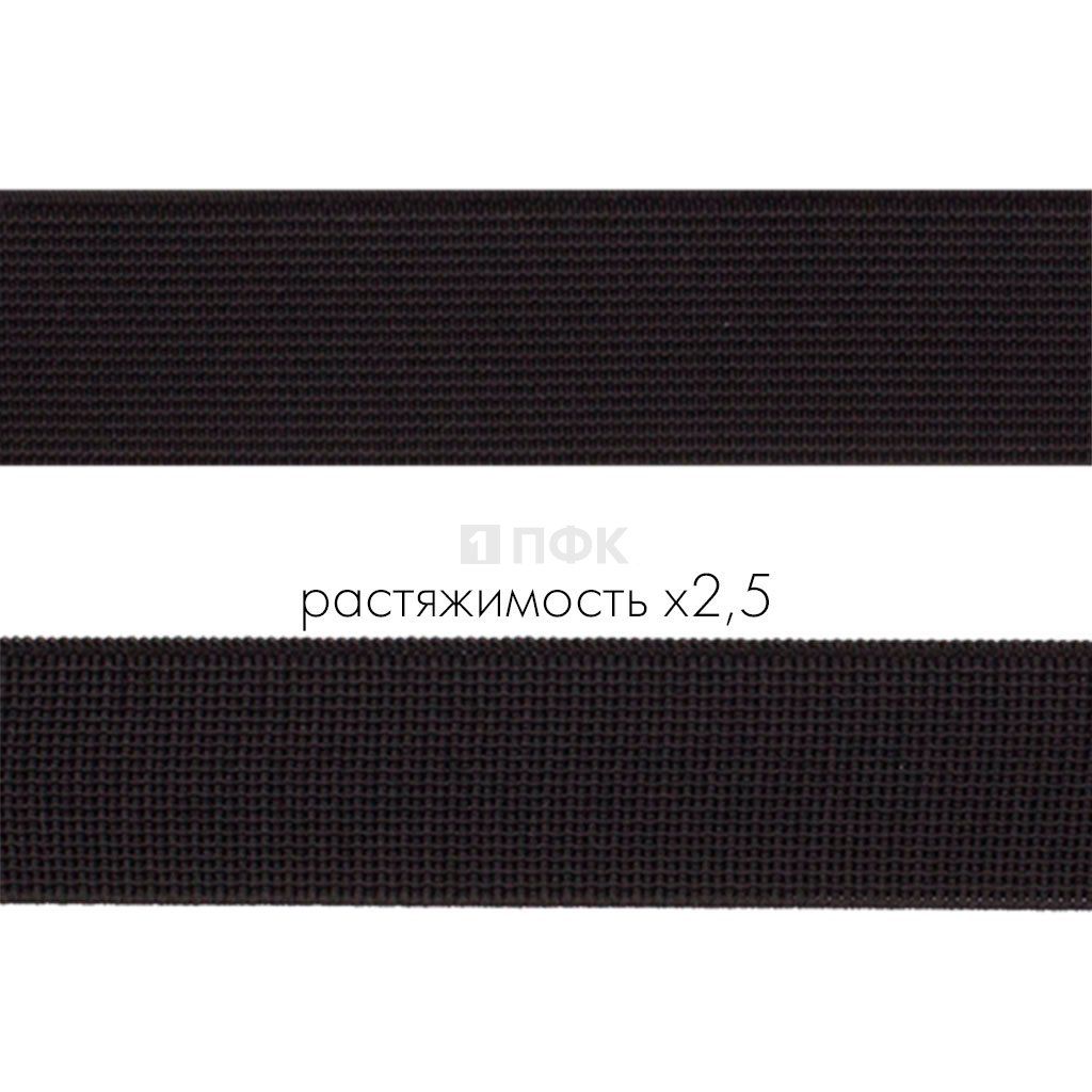 Резинка тканая 25мм 15 гр/м цв черный (уп 50м/300м)